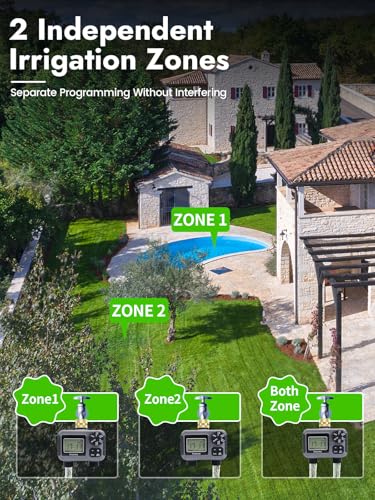 Insoma 2-Zone Water Timer for Garden Hose, Brass Inlet Sprinkler Timer - size: 2 Zone-Brass Inlet