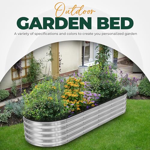 Utopia Home Galvanized Raised Garden Bed 6x2x1 Ft, Pack of 1 Silver - color: Silver, size: 6 Ft