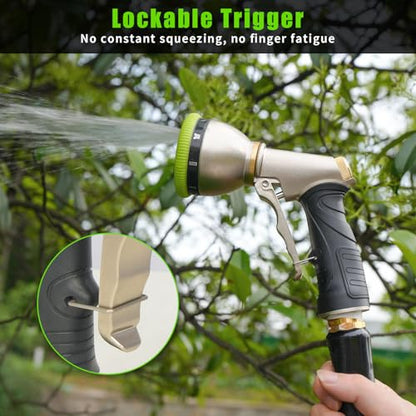 Besiter Garden Hose Nozzle Sprayer, Heavy Duty Metal Water Hose Nozzle - color: Green