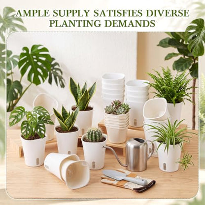 Ziliny 20 Pcs 4.92 Inch Self Watering Planters with Water Indicator - size: 4.92 Inch