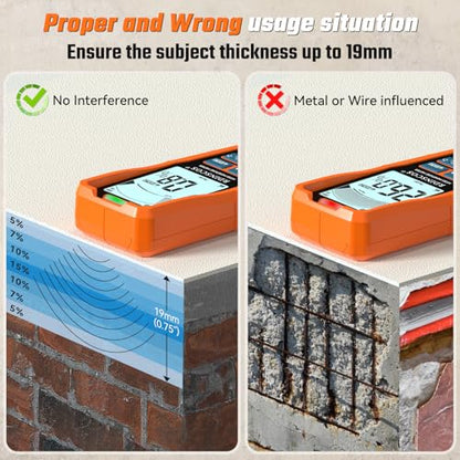 RDINSCOS Rechargeable Pinless Moisture Meter for Drywall - size: Extra-L
