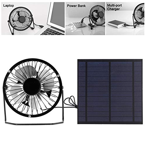 TOPINCN Solar Powered Fan 5W USB Dual Power Quiet Portable