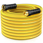 Heavy Duty Garden Hose 75ft, NON-EXPANDABLE Flexible Water Hose, Kink Resistant Lightweight Hybrid Hose, Leakproof Hose Male to Female Fittings - color: Black+Yellow, size: 75ft