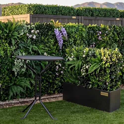 NatraHedge Hampton Wooden Planter Box (44"" Lx15 Wx15 H) Black-Aluminum - color: Black- Aluminum