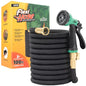 Flexi Hose with 8 Function Nozzle, 100FT - Lightweight Expandable Garden Hose, No-Kink Flexibility, 3/4 Inch Solid Brass Fittings and Double Latex Core - size: 100ft