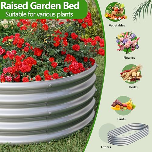 2PCS 6x3x1ft Galvanized Metal Raised Garden Bed Kit,Outdoor Planter Box Vegetables,Flowers,Herbs Durable Rust-Resistant Patio Gardening Beds - size: 6x3x1(2PCS)