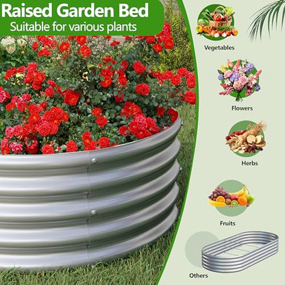 2PCS 6x3x1ft Galvanized Metal Raised Garden Bed Kit,Outdoor Planter Box Vegetables,Flowers,Herbs Durable Rust-Resistant Patio Gardening Beds - size: 6x3x1(2PCS)