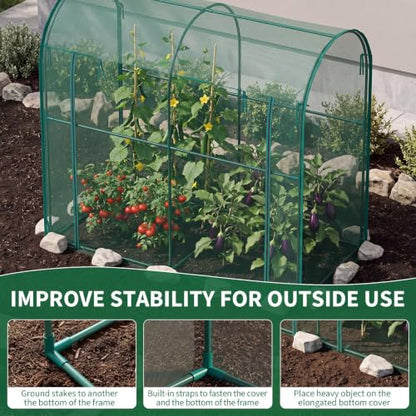 Garden Crop Cage, Plant Netting Cover with Zipper Door, Vegetable Insect Protection - color: Green, size: 200*100*180cm