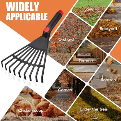 GANAZONO 2PCS Plastic Garden Pitchfork Rakes Leaf Grabber Claws Lawn Leaf Rake Practical Garden s Loosening Soil s Handheld Thatch Black