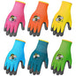 6 Pairs Kids Gardening Gloves Yard Work Gloves (Large (Age 9-11))