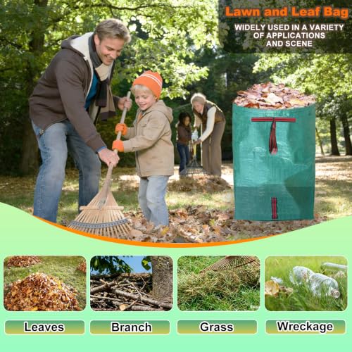 53 Gallon Leaf Collector, Reusable Leaf Bag, Dustpan-Type Yard Garden Bag