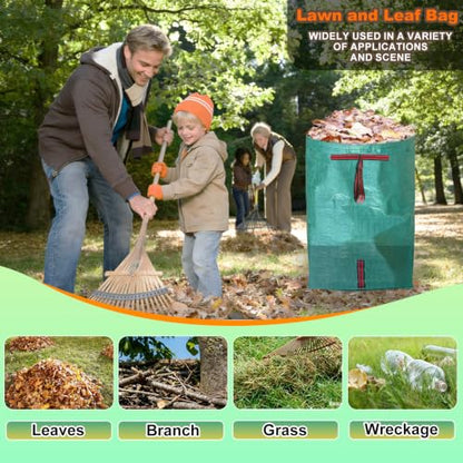 53 Gallon Leaf Collector, Reusable Leaf Bag, Dustpan-Type Yard Garden Bag