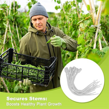 M METERXITY 48-Pack Adjustable Plant Ties, 4.7/5.9/6.7/8.2 Inch Silicone Flexible Multi-Function Garden Twist Tie for Crafts/Gift Wrapping/Gardening Plants, Reusable Support Twine [Gray] - color: Gray