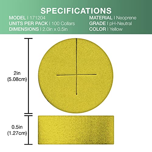 2” Neoprene Foam Inserts for Hydroponics Growing System, Clone Machine, Propagation Indoor Gardening, 100 Pack, Yellow - color: Yellow