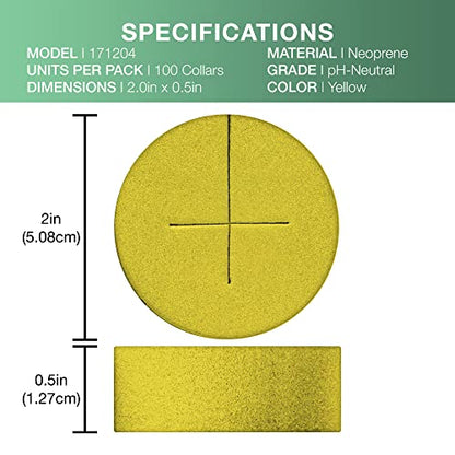 2” Neoprene Foam Inserts for Hydroponics Growing System, Clone Machine, Propagation Indoor Gardening, 100 Pack, Yellow - color: Yellow