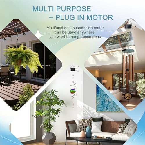 Wind Spinner Plug in Motor, Electric Powered Rotating Motor - color: Black Plug in
