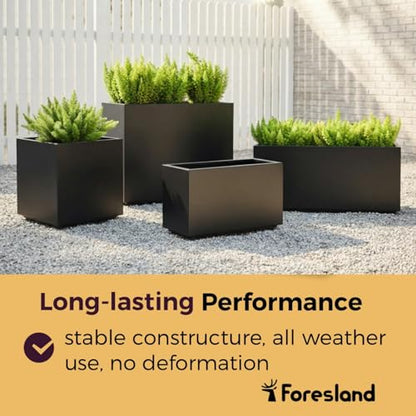40Wx12Dx16H Black Metal Planter Box, Easy Assembly Raised Garden Bed - color: Black, size: 16Hx40Wx12D