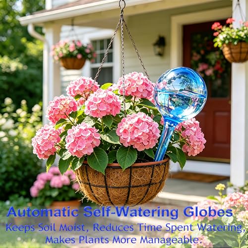 Large 12pcs Plant Watering Globes, Plant Watering Bulb Indoor Potted Plant - color: E. Blue A- Large 12pcs