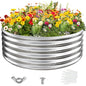 YSEJOMP 17" Tall 48" Diameter Round Raised Garden Bed Kits Outdoor Silver - color: Silver, size: 48 Dia X 16.5 inches