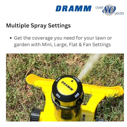 Dramm ColorStorm Gear Drive Sprinkler on Heavy Duty,Durable Metal Base, 4 Patterns, Ideal for Small, Medium & Large Areas with Pass Through Feature, Berry, 40 Foot Diameter - color: Berry, style: Gear Drive Sprinkler