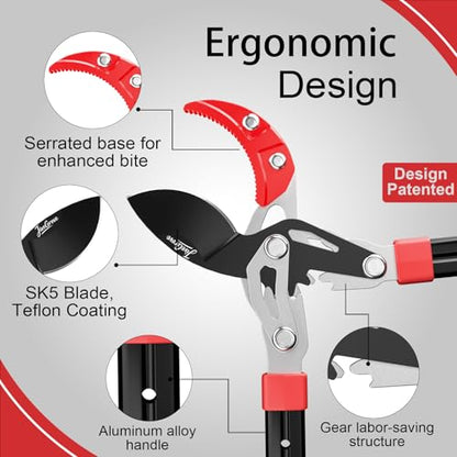 Extendable Loppers, SK5 Teflon-Coated Blades, Gear Drive