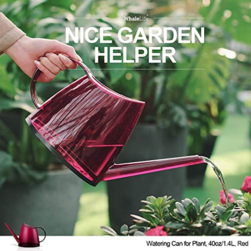 Small Indoor Plant Watering Can Long Spout 1.4L Red - color: Red
