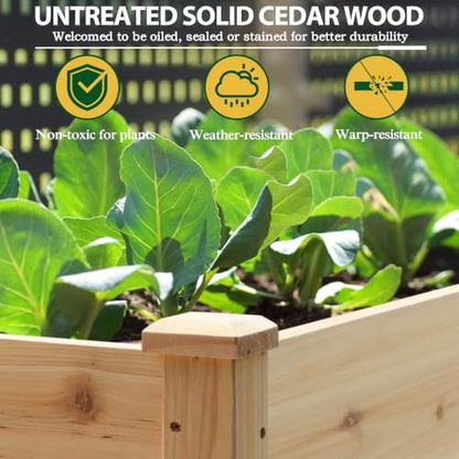 BlueWish 49x25x30in Raised Garden Bed with Extra Deep 16" Depth - color: Natural, size: 2 x 4 FT(16" Depth)