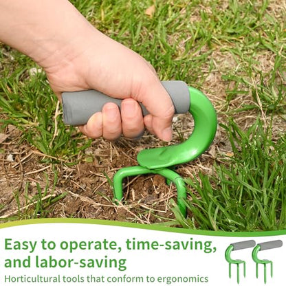 Earth Tiller，Pot Tiller，Loosen The Claws，Hand Tiller Claw Cultivator,Loosen The Gripper manually,Garden Weeder Tool for Vegetable Gardening Planting (Green) - color: green