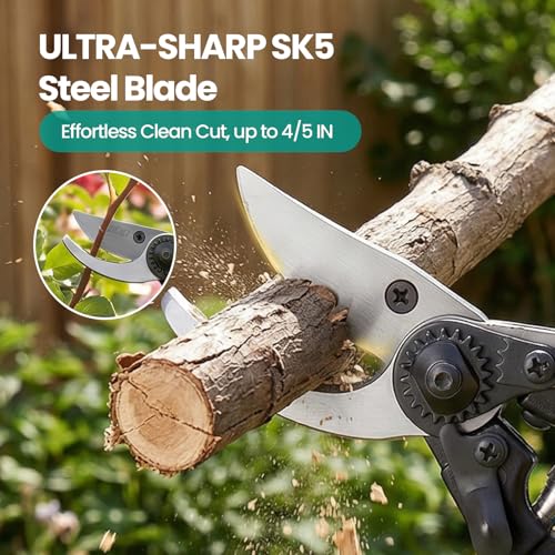Heavy Duty Branch Cutter, Ergonomic Garden Clippers Shears for Gardening
