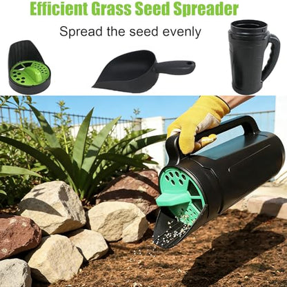 Handheld Spreader 80 Oz Large Capacity, Multi-Use Lawn Spreader with Adjustable Openings, Hand Spreader Shaker for Grass Seed, Fertilizer, Ice Melt & Snow Salt, Ideal for Garden, Yard & Lawn Care