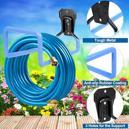 Hose Hanger Wall Mount Garden Hose Storage Water Hose Holders for Outside - color: 2pc Blue