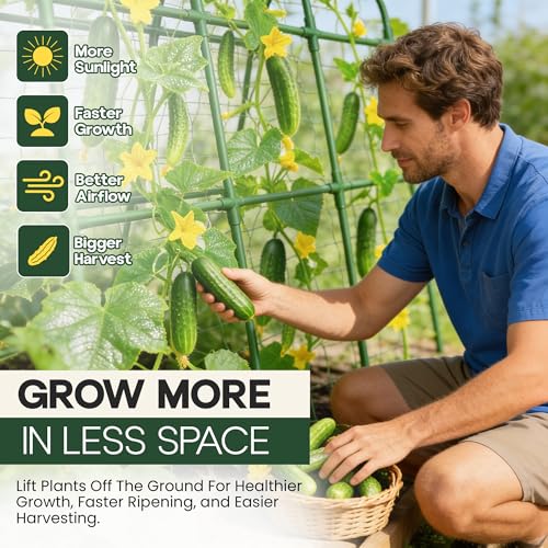 50x50 Cucumber Trellis for Raised Bed- A Frame Vegetable Garden Trellis