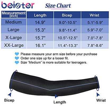 beister UV Protection Arm Sleeves for Men & Women, UPF 61+ Cooling Cover - color: Green, size: Medium