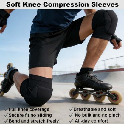 Wrestling Knee Pads for Adult, Flexible Lightweight, Black S, 1 Pair - size: Small