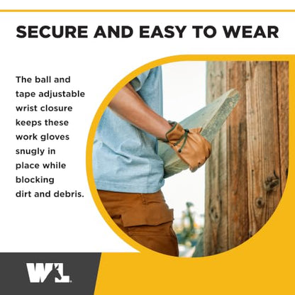 Wells Lamont Men's Slip-On HydraHyde Leather Work Gloves - color: Sunbaked, size: Large (Pack of 1), style: Ball & Taoe