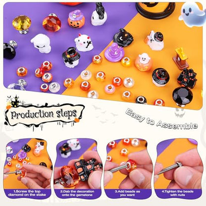 358Pcs Beaded Garden Stake DIY Halloween Decorative Garden Stake Kit - color: Halloween