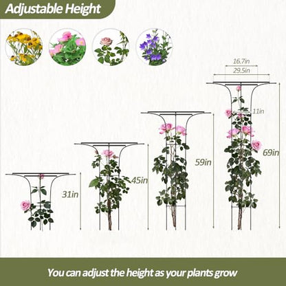 Trellis for Climbing Plants Outdoor 69" H, Mushroom Top Trellis,1Pack - size: 1 pack(Round)