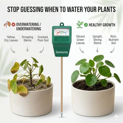 2-Pack Soil Moisture Meter for Plants, Easy-to-Read Plant Water Meter
