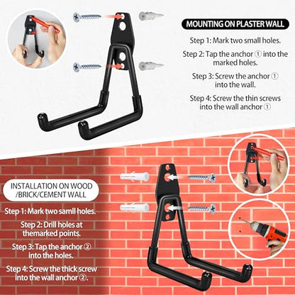 18 Pack Garage Hooks Heavy Duty - Anti-Slip Coating - color: Black, size: 18pack