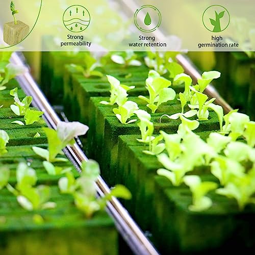 Halatool 1.5 in Rockwool Cubes for Hydroponics, 196 Plugs Seed Starter Cube - color: 4 Sheets, size: 1.5" Cubes