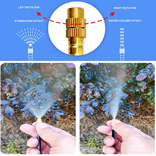 New drip Irrigation kit, Automatic Garden Watering System, Quick Connector and 360-degree Bending Dropper atomizing Copper Nozzle, Garden Plant Lawn Courtyard Watering System. (65FT Ⅱ) - size: 65FT Ⅱ