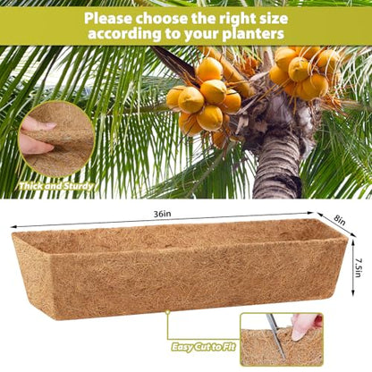 Legigo 2 Pack Rectangle Coco Liners for Planters- 36 Inch Window Box Liners - size: 36 Inch
