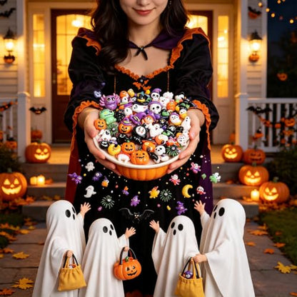 50PCS Halloween Mini Resin Figures, Random Styles Halloween Figurines - color: Halloween-a-random