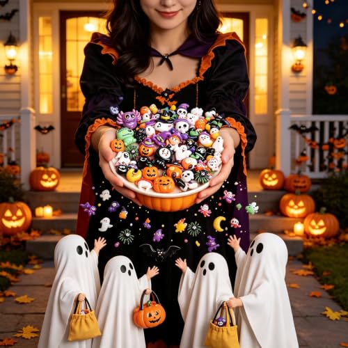 50PCS Halloween Mini Resin Figures, Random Styles Halloween Figurines - color: Halloween-a-random