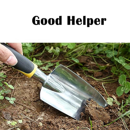 Garden Tool Shovel for Digging Gardening Trowel for Lawn Planting Alloy Spade Plastic Handle Anti Slippery - color: Blue