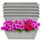 Window Box Planter, 6 Pcs 17" Flower Rectangle Planters Boxes, Light Gray - color: Light Gray