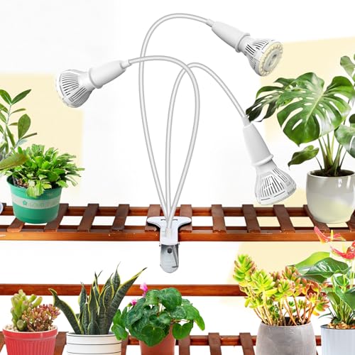 Clip on Plant Light, 30W LED Full Spectrum Bulb, 450W Equivalent - size: 3 Head