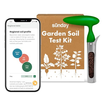 Sunday Garden Soil Test Kit - Tests pH & Nutrients for Healthy Plants