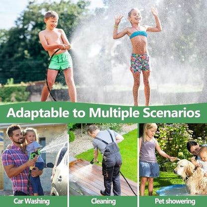 75 ft Non-Expandable Garden Hose, Flexible Ultra Lightweight Durable, Kink-Free Water Hose with 10 Function Sprayer - Non-Tangle,Puncture Proof pipe, Easy to Store, All-Weather Use Garden Hoses