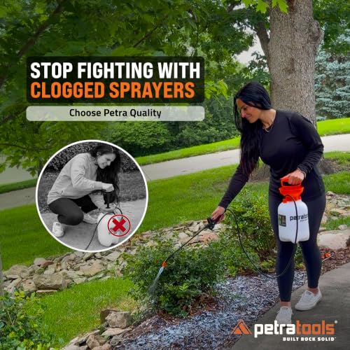 PetraTools HD101 Garden Pump Sprayer, 52-in Long Hose & 2 Nozzles, 1 Gallon - size: 1 Gallon